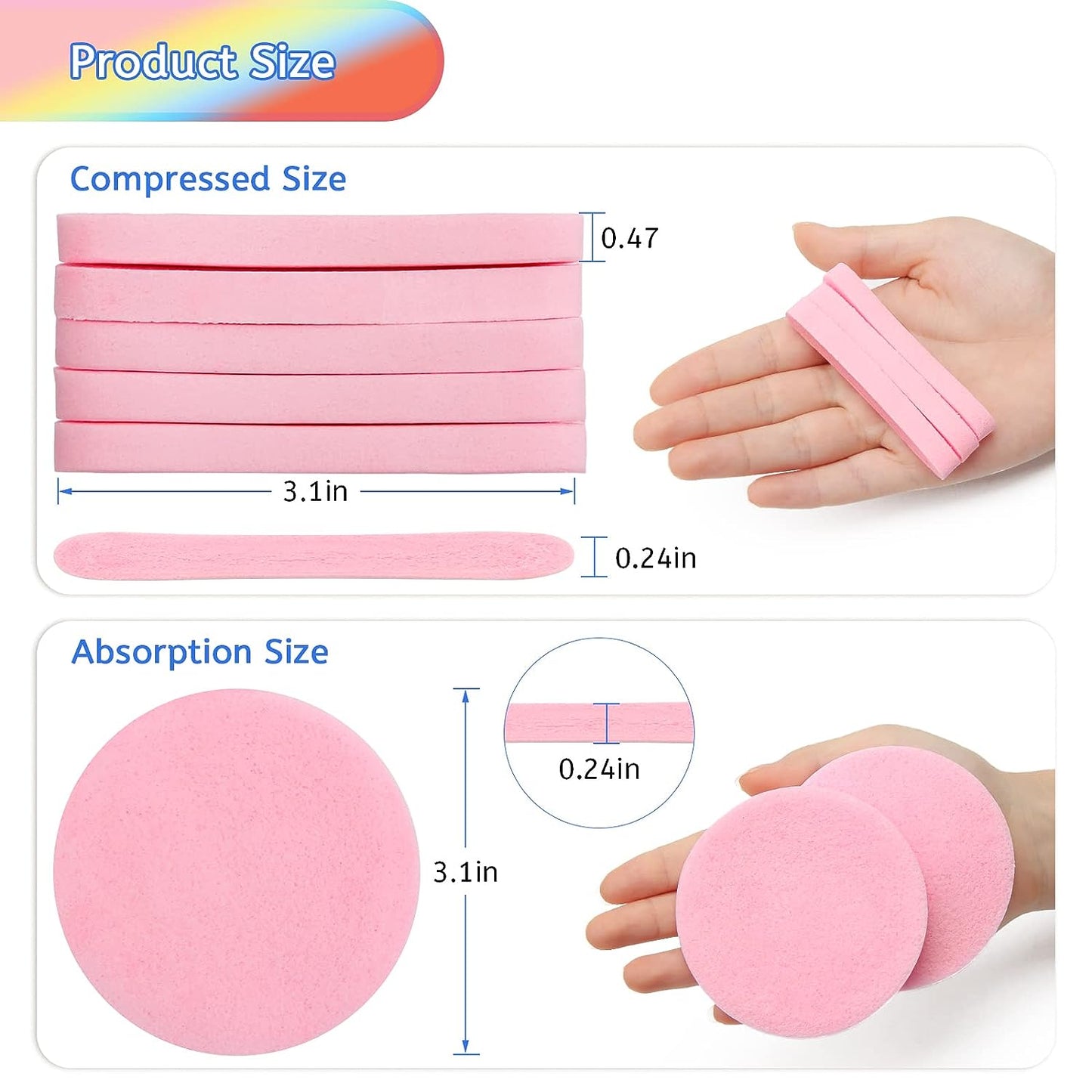 Compressed Facial Sponge (12 pcs)