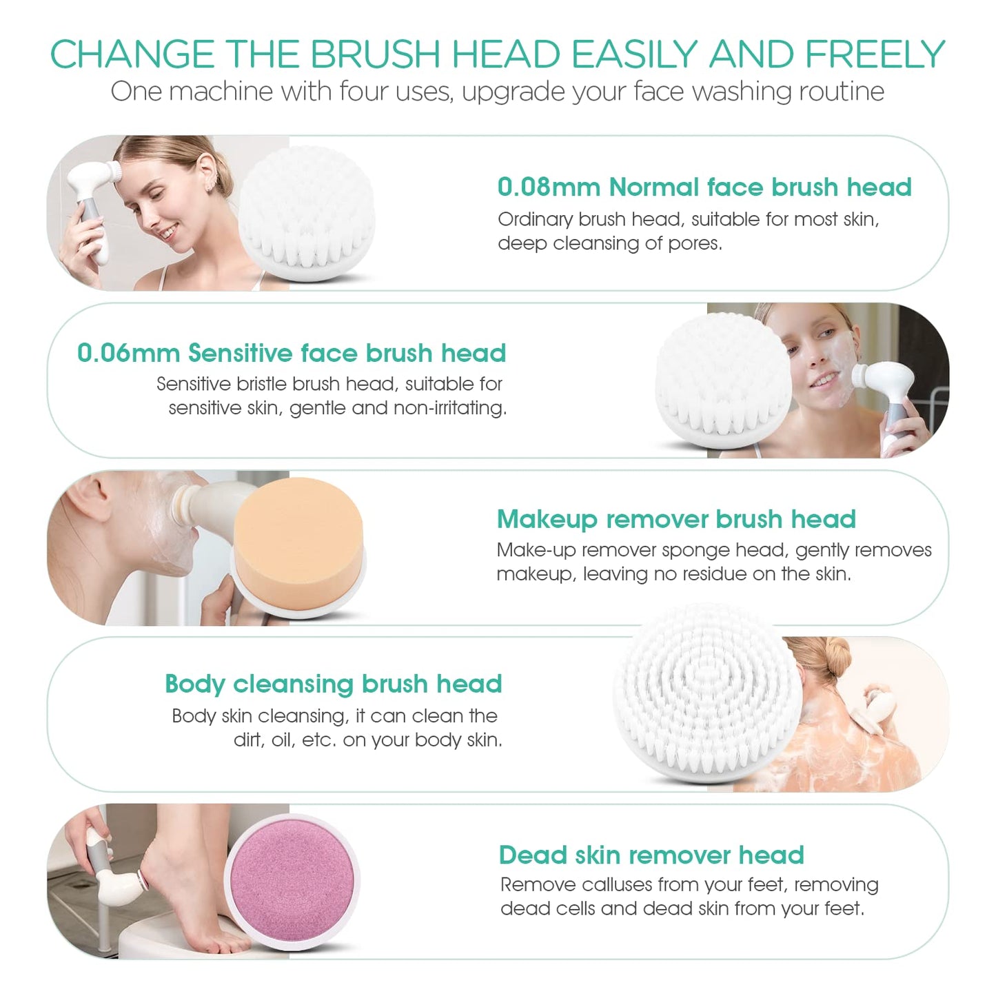 5 in 1 Facial Cleansing Brush